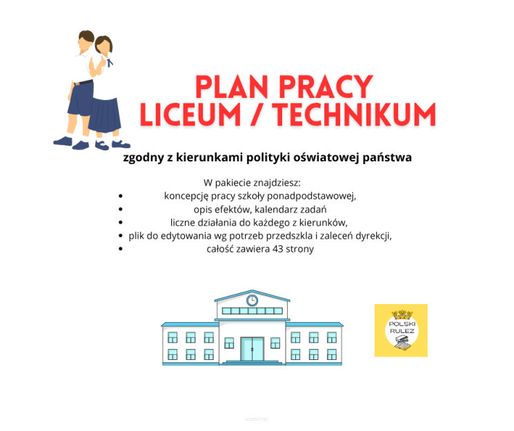 Plan pracy liceum / technikum  2026/2027 - wzór dokumentacji