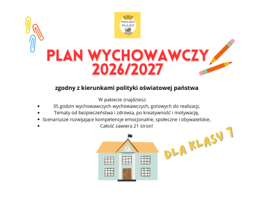 Plan wychowawczy klasy VII szkoły podstawowej