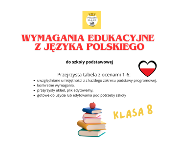 Wymagania edukacyjne z języka polskiego klasa 8