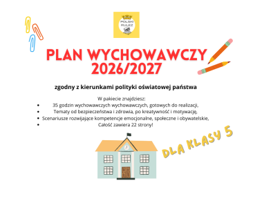 Plan wychowawczy klasy V szkoły podstawowej 
